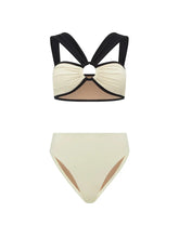 Milky White One-piece Swimwear Design Cut-out Stylish Elegant Swimsuit Body Fit Summer Vacation Seaside Swimsuit And Cover Up