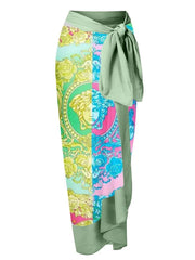 One Piece Swimsuit Women Swimwear Skirt Bowknot Cover Up Female Beachwear Dress 2024 New Brazilian Beach Bathing Suit