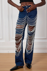 Seraphina Torn Chain Cutout Jeans