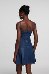 Shay Spaghetti Mini Denim Dress
