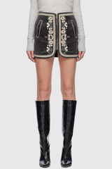 Stacey Embroidered Zipper Skirt