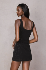 Sylvia Rhinestone Embellished Sky Mini Dress