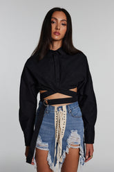 Tallulah Cross Hollow Buckle Top