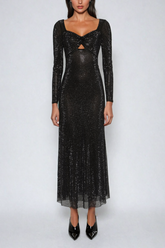 Tate Rhinestone Mesh Maxi Dress