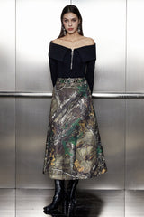 Vidhi Camouflage Print Buckle Skirt