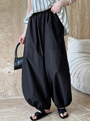 Elasticity Solid Color Split-Joint Harem Pants High Waisted Trousers Pants