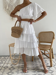 Vacation Wrap High-Waisted Off-The-Shoulder Two Pieces Set
