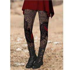 Retro ethnic style slimming printed leggings
