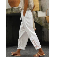 Casual Pure Lace Patchwork Pants