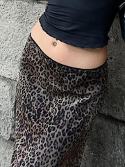 Leopard Print Lace Skirt