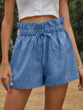 Drawstring Elasticity Pleated Solid Color High Waisted Loose Shorts Bottoms