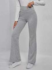 Solid Color High Waisted Trousers Pants