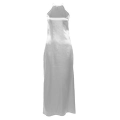 Zara Satin Halter Maxi Dres