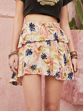 Vacation High Waisted Floral Printed Skirts