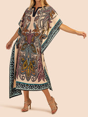 Vintage Bohemian Print Oversized Blouse