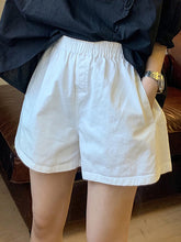 Elasticity Solid Color Split-Joint High Waisted Loose Shorts Bottoms