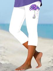 Women's I Will Remember For You Dementia Alzheimer's Disease Awareness Printed Cropped Yoga Leggings