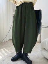 Elasticity Solid Color Split-Joint Harem Pants Wide Leg Trousers Pants