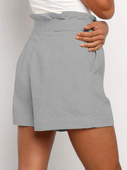 Pleated Split-Joint High Waisted Loose Shorts Bottoms