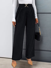 Solid Color Zipper High Waisted Loose Trousers Pants