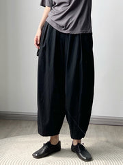 Elasticity Solid Color Loose Casual Pants Bottoms