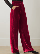 Elasticity Solid Color High Waisted Loose Trousers Pants