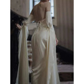 Beach Stain Evening Long Sleeve Dress