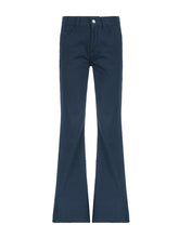 Solid Color Low Waist Flared Suit Pants