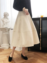 Simple A-Line High Waisted Solid Color Skirts Bottoms