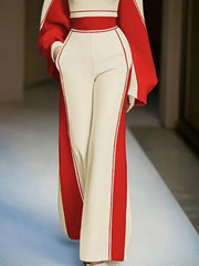 Striped Loose Wide Leg Trousers Casual Pants Bottoms