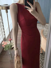 Boat neck Sleeveless Bodycon Evening Dress