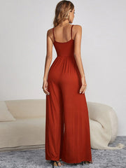 Vacation Sleeveless Solid Color Jumpsuit
