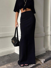 Solid Color A-Line Bodycon Skirts Bottoms