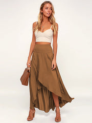 Casual Irregularity Solid Color Skirts Bottoms