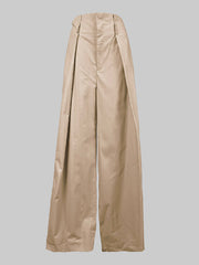 Pleated Solid Color Split-Joint High Waisted Loose Trousers Pants