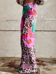 Women's Leopard Print Casual Wide Leg Pants