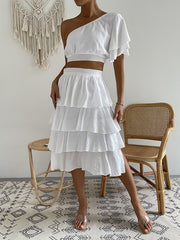 Vacation Wrap High-Waisted Off-The-Shoulder Two Pieces Set