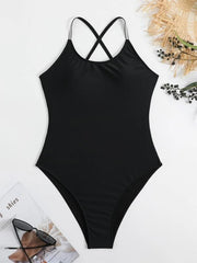 Colored Sling One Piece Swimwear