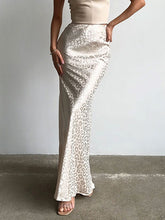 Jacquard Leopard Split-Joint Bodycon High Waisted Skirts Bottoms