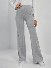 Solid Color High Waisted Trousers Pants