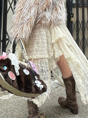 Lace Multi-Layered Casual Irregular Edge Skirt