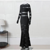 Chic Solid Hollow Out Maxi Dress