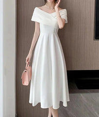 Classy Short Sleeve V-Neck Party Evening Dress