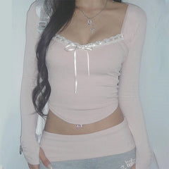 Coquette Baby Bow Pink Top