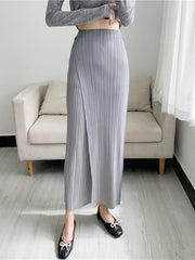 Column Irregularity Pleated Solid Color Casual Pants Bottoms