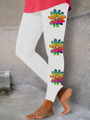 Women's Hippie Flower Print Leggings