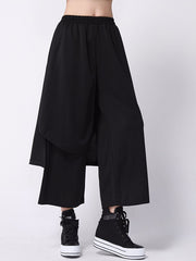 Casual False Two Solid Empire Capri-Pants Bottoms