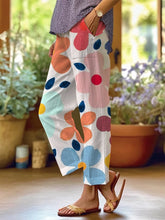 Women's Art Floral Loose Casual Pants (With Pockets)