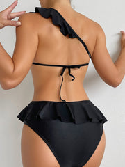 Tropical Floral Print Sexy One-Piece Swimsuit