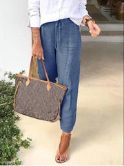 Women'S Casual Solid Color Linen Trousers